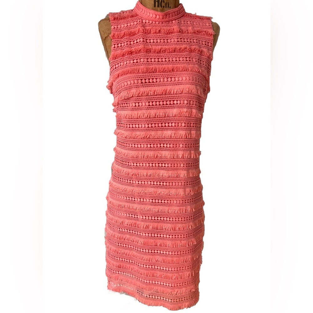 NWOT J Crew Sleeveless MIDI Fringe Dress Salmon  2